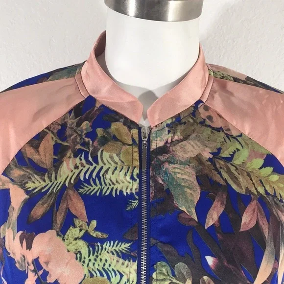 Satin Floral Bomber Jacket Brand: i joah - Picture 3 of 7